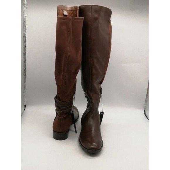 Vince Camuto Womens Boots Pauletta Brown Leather Zip Knee High Wide Calf 9.5 - Picture 3 of 14